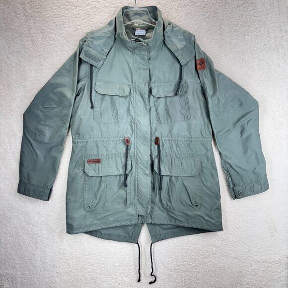 Columbia Jackets & Blazers - Columbia Fishtail Utility Jacket Women XL Army Green Hooded Full Zip Outdoors